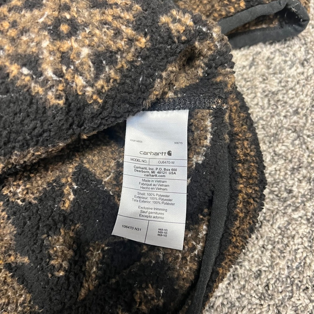 Carhartt Womens Fair Isle Sherpa Fleece Quarter Zip Pullover OJ6470-W - Picture 4 of 8